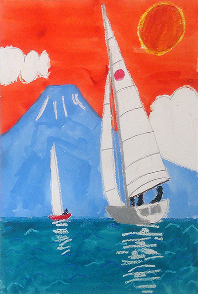 富士と海