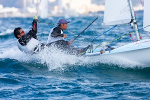 男子470級トップでナショナルチーム枠を勝ち取った土居一斗／今村公彦（アビームコンサルティング）