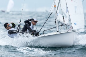 470級男子で2位に上がった高山・今村組  photo by junichi Hirai