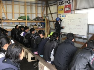 山本コーチの技術講習の様子。メインテーマは「スタート」