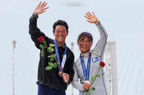 Isozaki, Seki on the podium