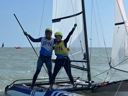 Iitsuka, Nishida on a Nacra17